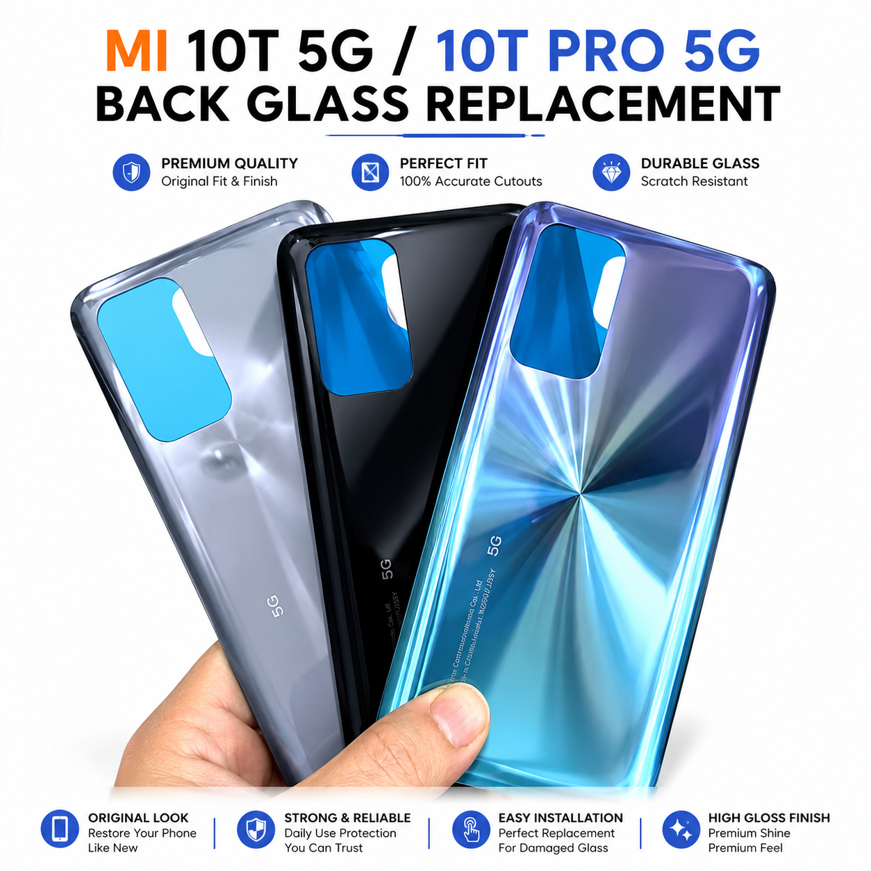 Xiaomi Mi 10T 5G / 10T Pro 5G Back Glass Replacement | Prime Parts