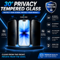 iPhone 17, 17 Pro, 17 Pro Max, 16, 16 Pro, 16 Pro Max, 15 , 15 Plus, 15 Pro, 15 Pro Max, 14 Series , 13 Series ,12 Series , 11 Series Privacy Screen Protector – 9H Anti Spy Tempered Glass [Pack of 3]